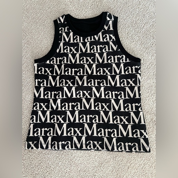 🖤 MaxMara Printed Scuba Tank Top – Black & Beige - Picture 7 of 13
